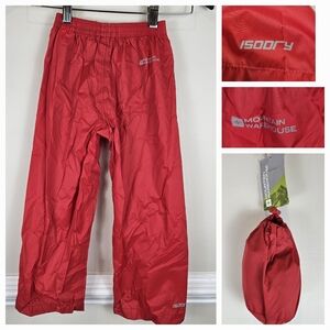 NWT Mountain Warehouse Kids Size 3-4 Waterproof Breathable Pants Red A0619